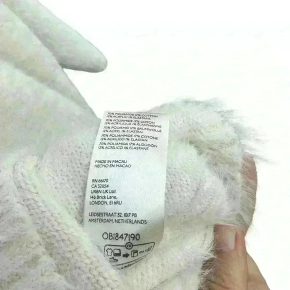 FREE PEOPLE Luna Pullover Cream/Ivory/Off White NWOT L Oversized Fuzzy Sweater - Picture 8 of 8